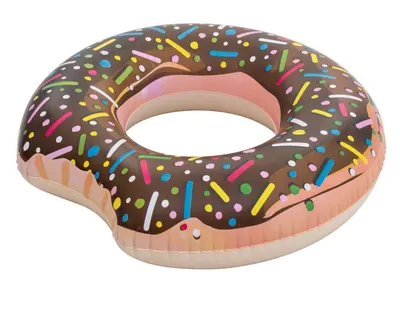 Colac gonflabil Bestway Donut Candy diametru 107 cm, pentru copii peste 12 ani, Material PVC durabil, rezistent la soare si apa sarata, Kit de reparatie inclus