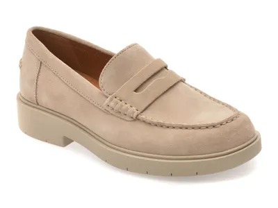 Mocasini GEOX gri, D65DKB, din piele intoarsa