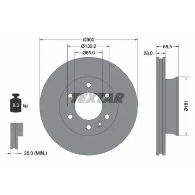 Disc frana TEXTAR 93143203