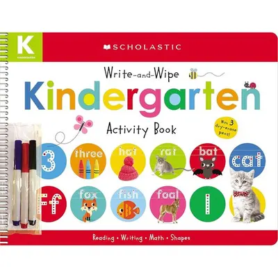 Write-And-Wipe Kindergarten Activity Book pens