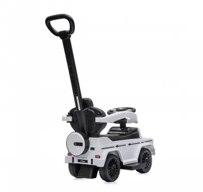 Masinuta copii de impins Lorelli Mercedes-Benz G350D White cu maner parental, suport pentru picioare, spatiu depozitare jucarii, protectie impotriva rasturnarii, inaltime de la sol la sezut 26 cm