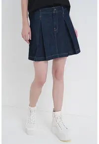 Fusta scurta din denim - Albastru inchis