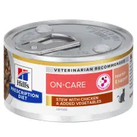 HILL'S Prescription Diet On - Care Stew, Pui și Tocană de Legume, dietă veterinară, conservă hrană umedă pisici, convalescență, (în sos), 82g