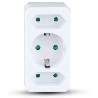 Adaptor 3 prize 2X2.5A si 1X16A max 3680W V-TAC SKU-8784