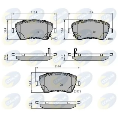 Set placute frana, frana disc COMLINE CBP3984