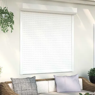 vidaXL Obturator rulant Manual Alb 130 x 140 cm Aluminiu și Poliuretan