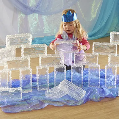 Cărămizi din plastic transparent cu efect de gheață