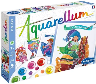 Set de colorat cu acuarelă Sentosphere Aquarellum - Mușchetari