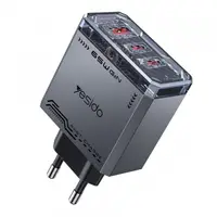 Incarcator Retea Yesido YC101, 65W, 3.25A, 1 x USB-A - 2 x USB-C, Negru