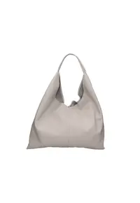 Geanta hobo de piele cu etui cu fermoar - Gri deschis