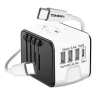 Set Calatorie Timebox, Type-C la USB-C, 66W, 1m, 3 x USB, Alb - Default Title
