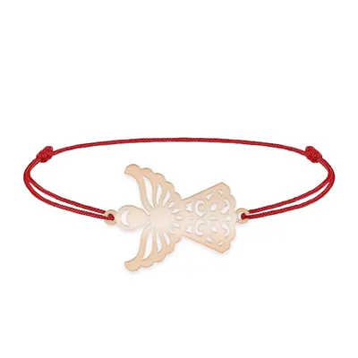Aniela - Bratara personalizata snur ingeras din argint 925 placat cu aur roz