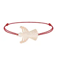 Aniela - Bratara personalizata snur ingeras din argint 925 placat cu aur roz