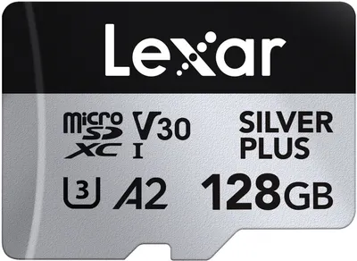 Card de memorie Lexar - High-Performance SILVER PLUS, 128GB, microSDXC, UHS-I