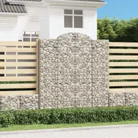 vidaXL Coșuri gabion arcuite,8 buc., 200x30x220/240cm, fier galvanizat