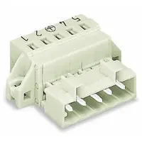 1-conductor male connector; 100% protected against mismating; Preceding ground contact; clamping collar; direct marking; 2.5 mm²; Pin spacing 5 mm; 2-pole; 2,50 mm²; light gray