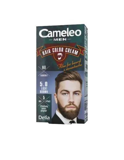 Vopsea de par pentru barbati Cameleo 5.0 Light Brown, 60ml, Delia Cosmetics