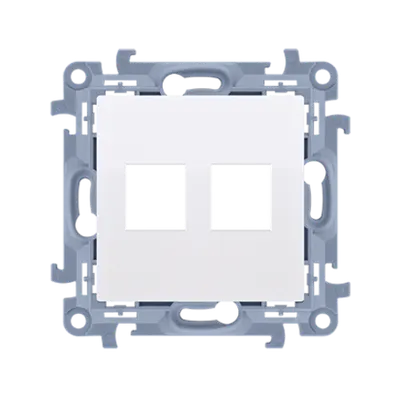 Capac dublu pentru IT/telefon Keystone, alb