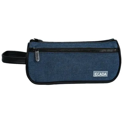 Penar tip etui, 2 fermoare, 21x5x8.5cm, bleumarin, 78504, Ecada