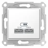 Sedna - Incarcator Dublu Usb 2.1 A - Alb