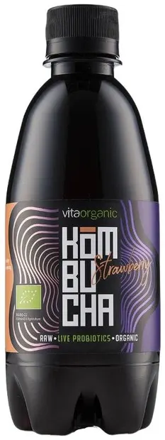 Kombucha cu căpșună, 330 ml, Vita Organic