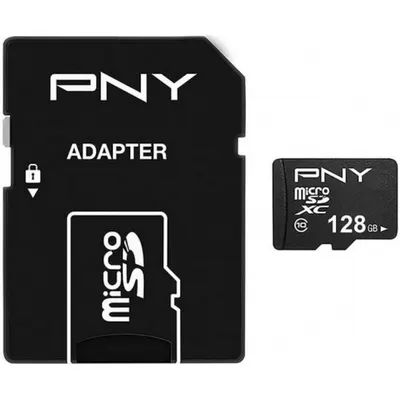 Card Memorie microSDXC PNY Performance Plus, 128Gb, Clasa 10, Cu Adaptor P-SDU12810PPL-GE