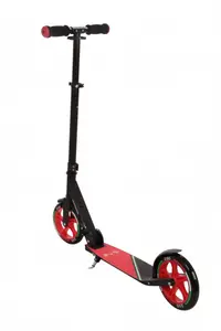 Trotineta pliabila Ferrari Junior Negru cu roti 200 mm, cadru din aluminiu, cric, greutate admisa 100 kg