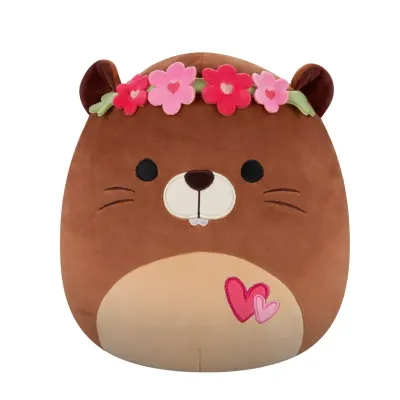 Jucarie de plus, Squishmallows, Castorul Chip cu inimioare, 19 cm