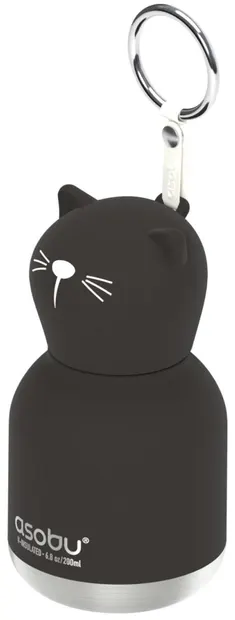 Sticlă termică pentru copii Asobu Bestie - Black Kitty, 200 ml