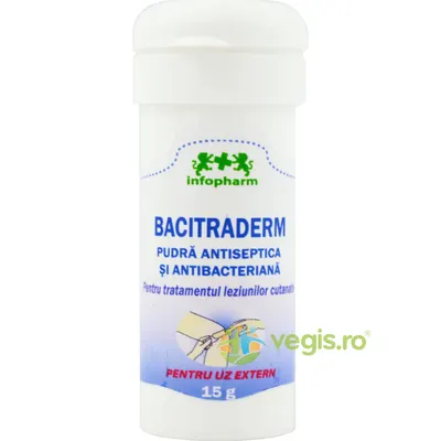 Bacitraderm Pudra Antiseptica si Antibacteriana 15g