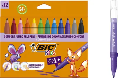 Carioci BIC Kids - Jumbo, 12 culori