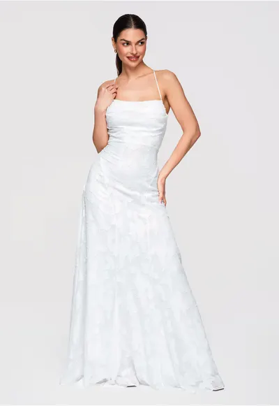 Rochie de seara maxi LA-OM-DLR307 - Alb