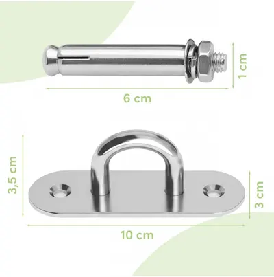 Kit dublu de montare leagan pe tavan pentru copii, MalPlay Malo, constructie metalica robusta cu 2 puncte de prindere