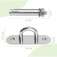 Kit dublu de montare leagan pe tavan pentru copii, MalPlay Malo, constructie metalica robusta cu 2 puncte de prindere