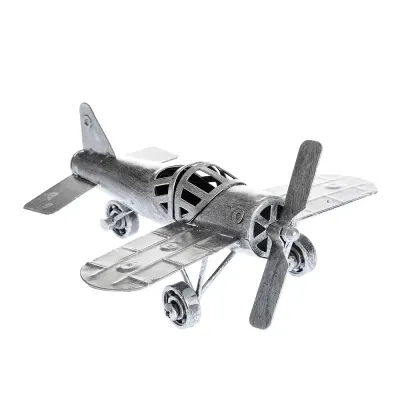 Decoratiune avion vintage din metal antichizat