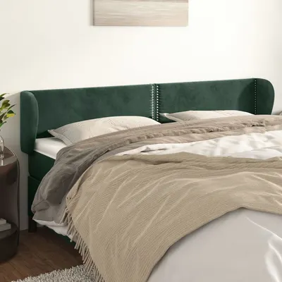 Gossi tablie de pat cu aripioare verde inchis 203x23x78/88 cm catifea
