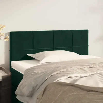 vidaXL Tăblie de pat, verde închis, 90x5x78/88 cm, catifea