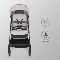 Carucior sport autofold Coccolle Melia Pearl Mist, cadru aluminiu anodizat, copertina XXL cu protectie UV 50+, pozitie verticala dupa pliere, certificat pana la 22 kg