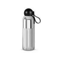 Sticlă termică argintie cu pai din oțel inoxidabil 500 ml Tekla – Sagaform