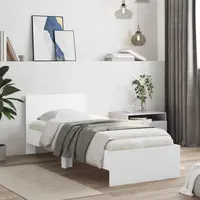 vidaXL Cadru de Pat cu Tăblie cu headboard Alb Lemn prelucrat