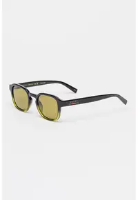Ochelari de soare cu lentile patrate - Negru/Verde fistic