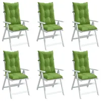 vidaXL Perne scaun spătar înalt 6 buc. melanj verde 120x50x7 cm textil