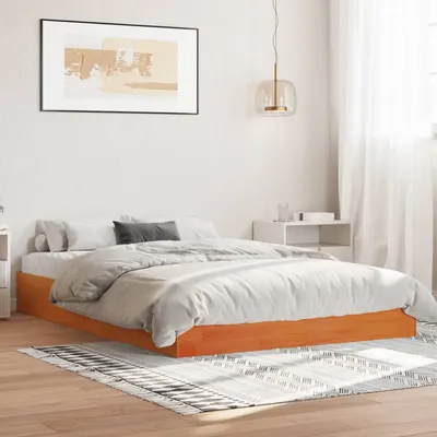vidaXL Cadru de pat fără saltea, maro ceruit 140x200 cm lemn masiv pin