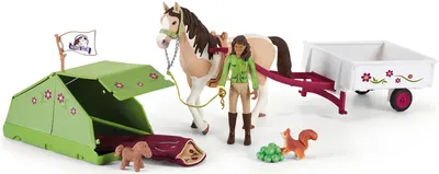 Set figurine Schleich Horse Club - Aventura cu cortul