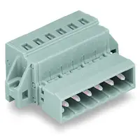 1-conductor male connector; clamping collar; 2.5 mm²; Pin spacing 5 mm; 22-pole; 2,50 mm²; gray
