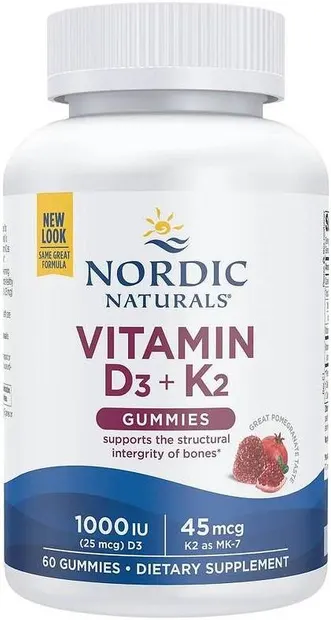 Vitamina D3 + K2, 60 tablete gelatinoase, Nordic Naturals