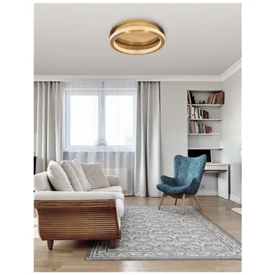 Plafoniera FIORE Antique Auriu Brass Aluminiu & Acrylic LED 40 Wat 230 Volt 2139Lm 3000K IP20