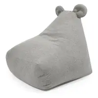 Fotoliu puf pentru copii gri deschis cu tapițerie din țesătură bouclé Snug 80 Bear – SLOWDOWN