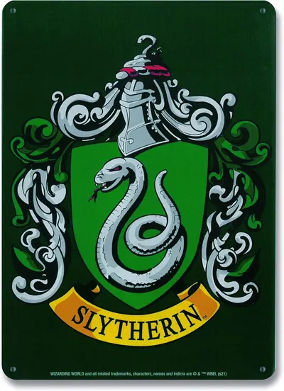 Placă metalică Logoshirt Movies: Harry Potter - Slytherin