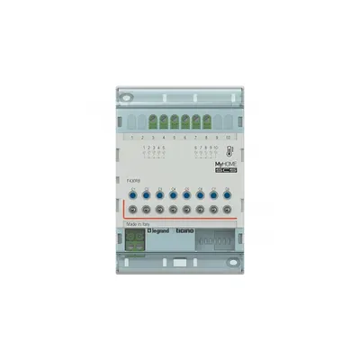 Actuator MyHOME_Up cu 8 independent relays pentru the control of valves, pumps and fan coils - 4 DIN module